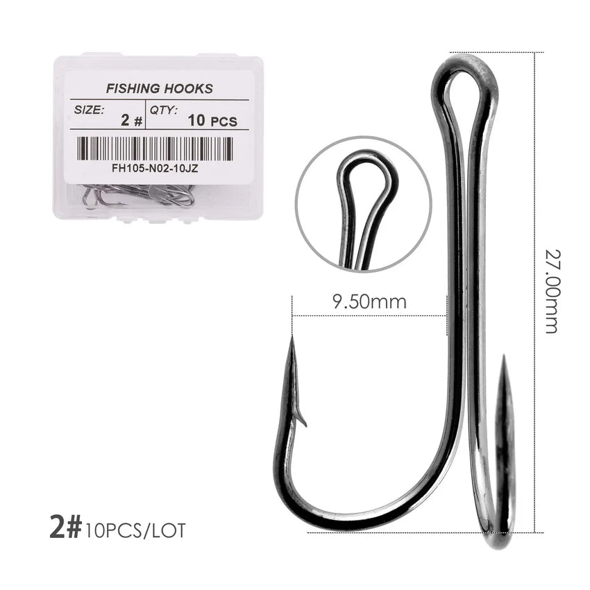 Weedless Double Frog Hook 10pcs — Bass & Pike Soft Lure Hook