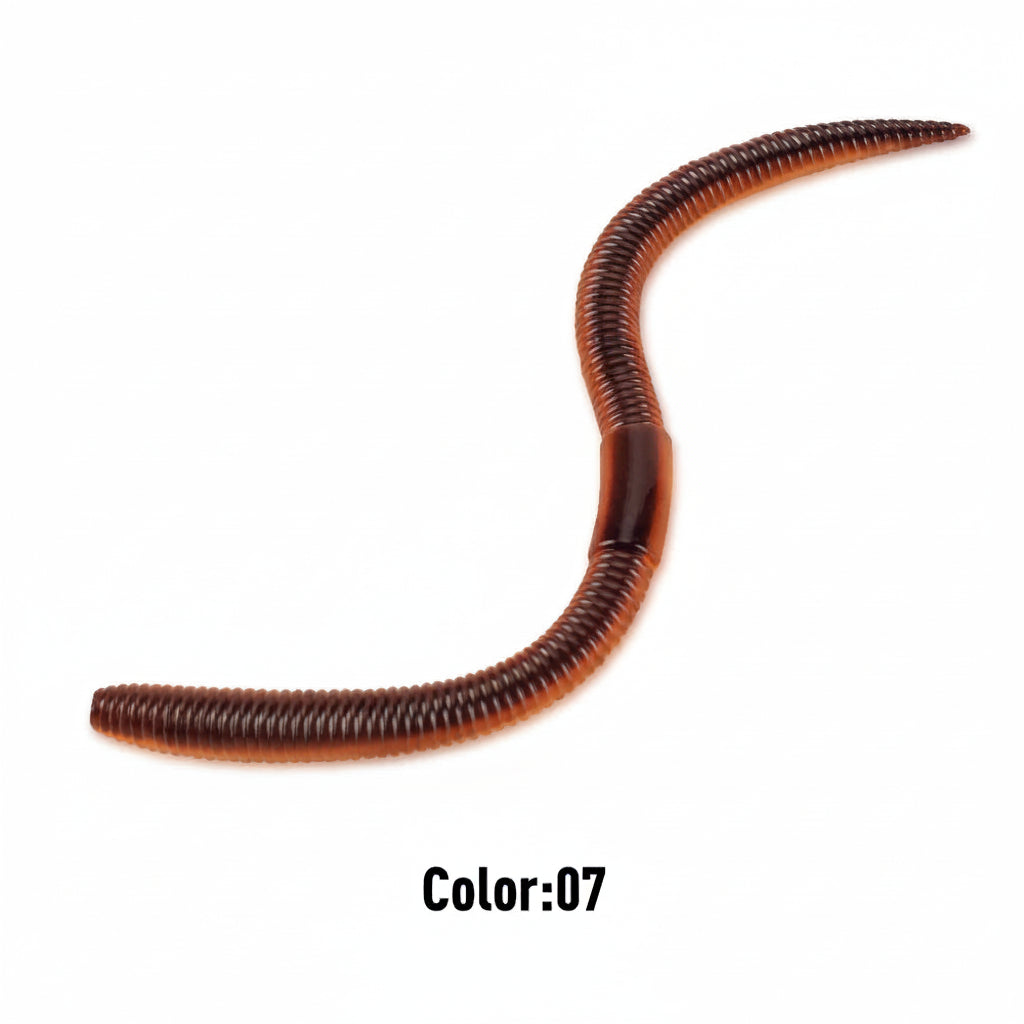 Earthworm Soft Lure 15pcs — 96mm/120mm Flatfish & Bass Bait