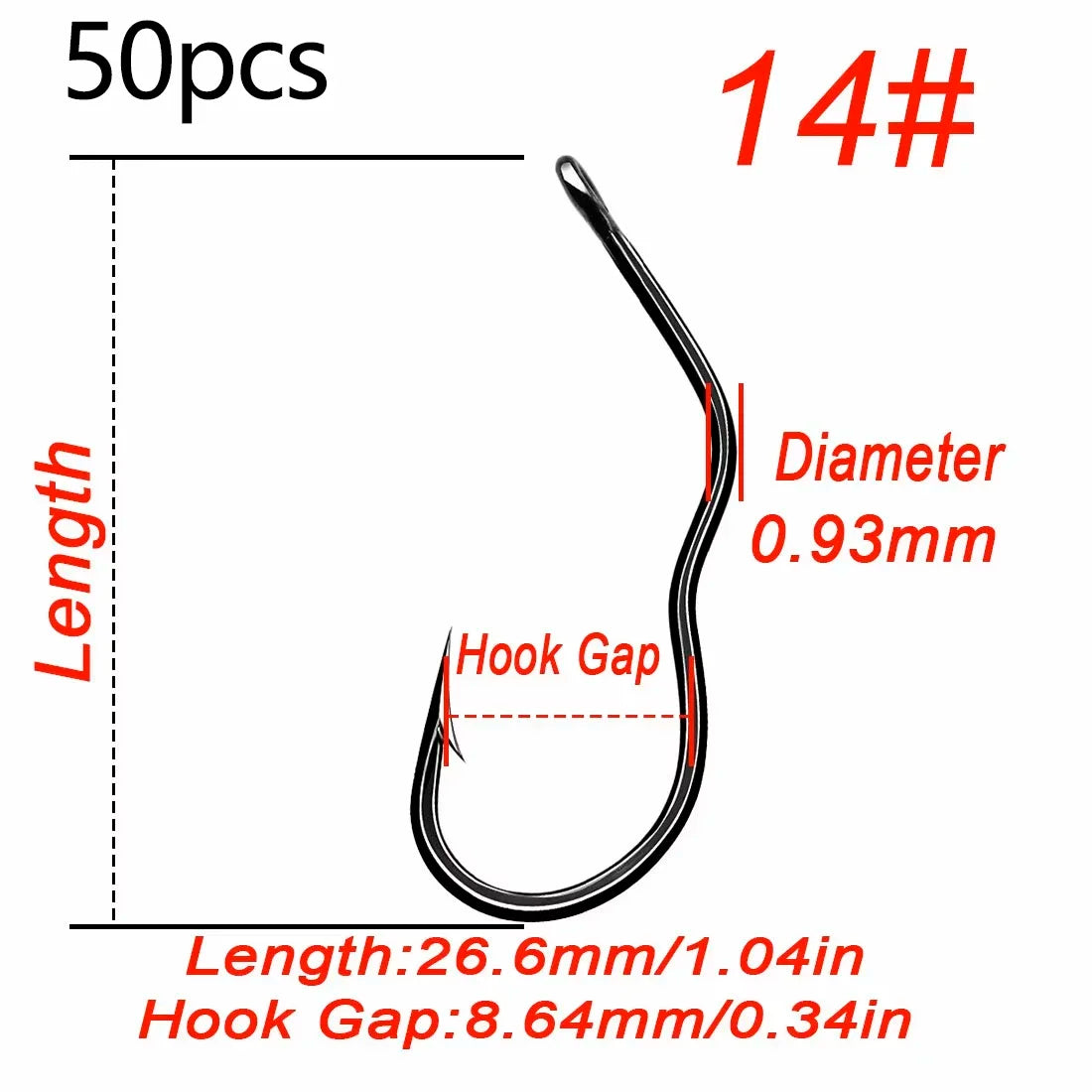 Auto Flip Fishing Hook 50pcs — High Carbon Steel Sharp Barbed Hooks