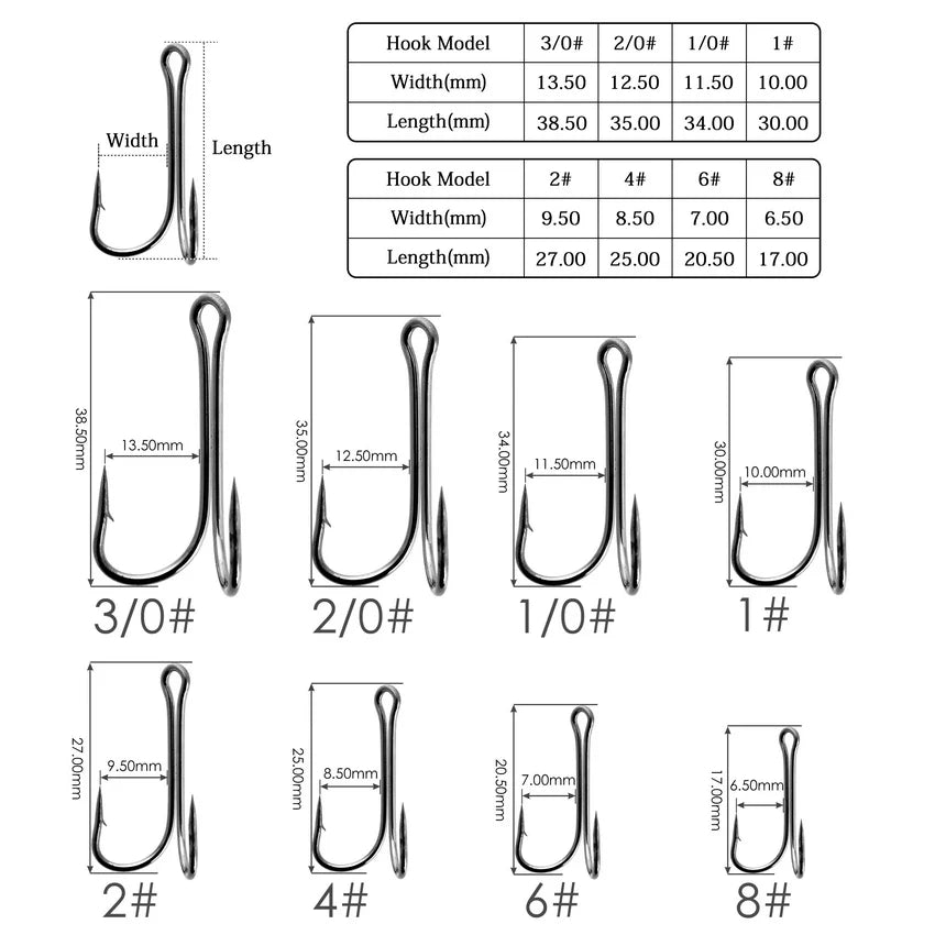 Weedless Double Frog Hook 10pcs — Bass & Pike Soft Lure Hook