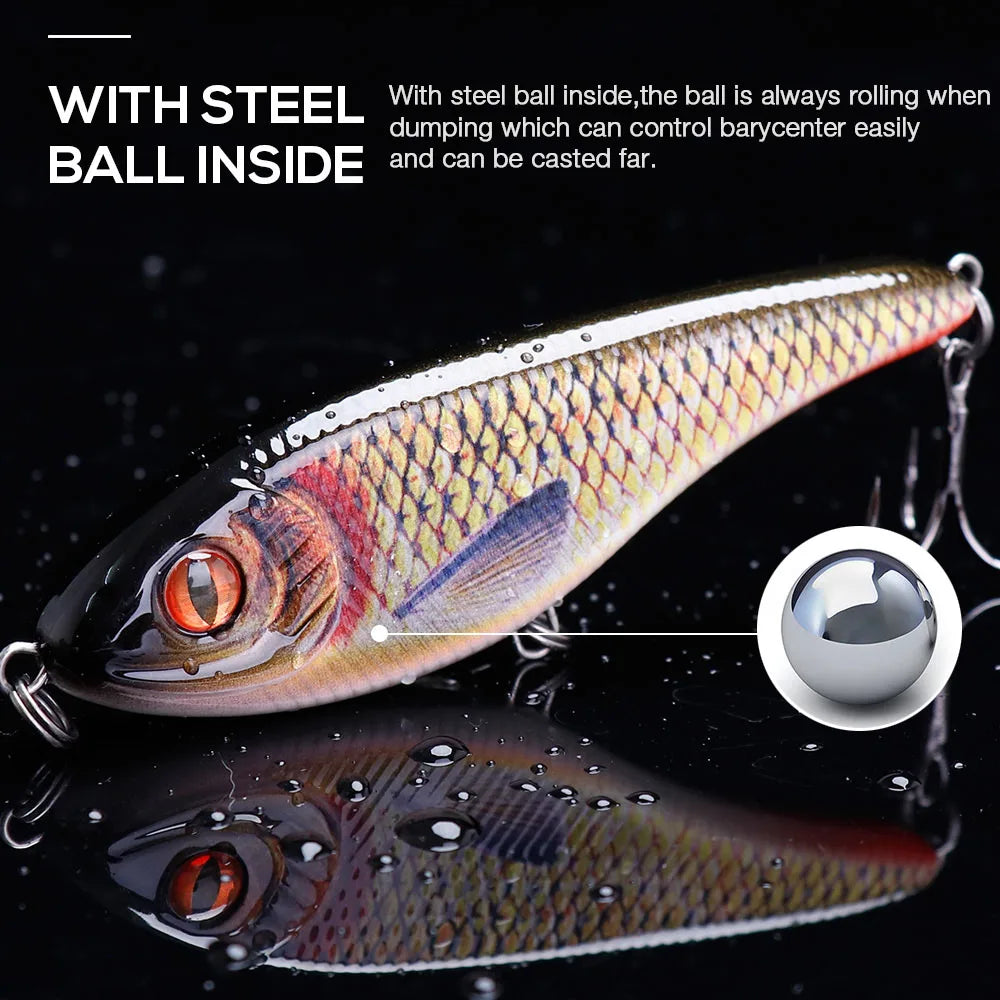 TREHOOK Rattlin' Jerkbait Sinking Lure 21g — Pike & Bass Fishing