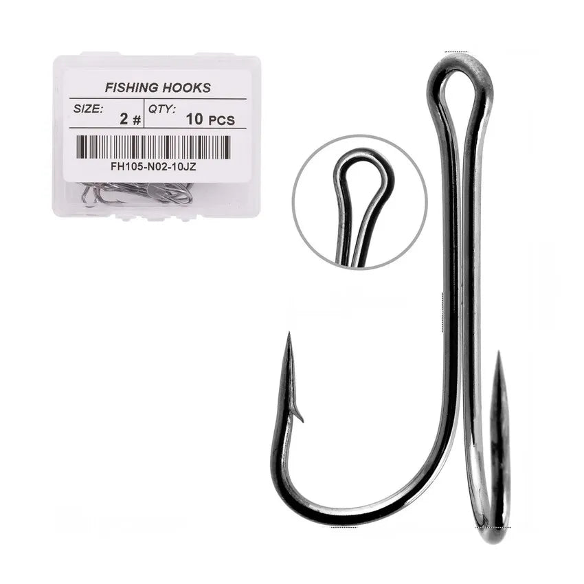 Weedless Double Frog Hook 10pcs — Bass & Pike Soft Lure Hook