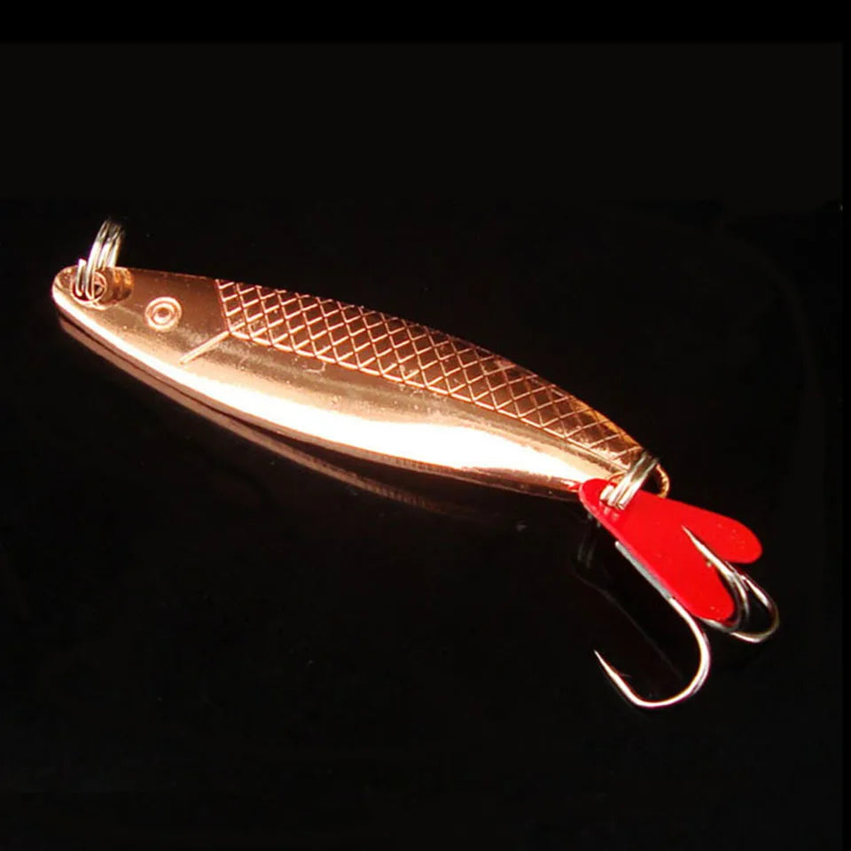 Metal Spinner Spoon Lure 6cm 10g — Sequin Hard Bait with Treble Hook (2pcs)