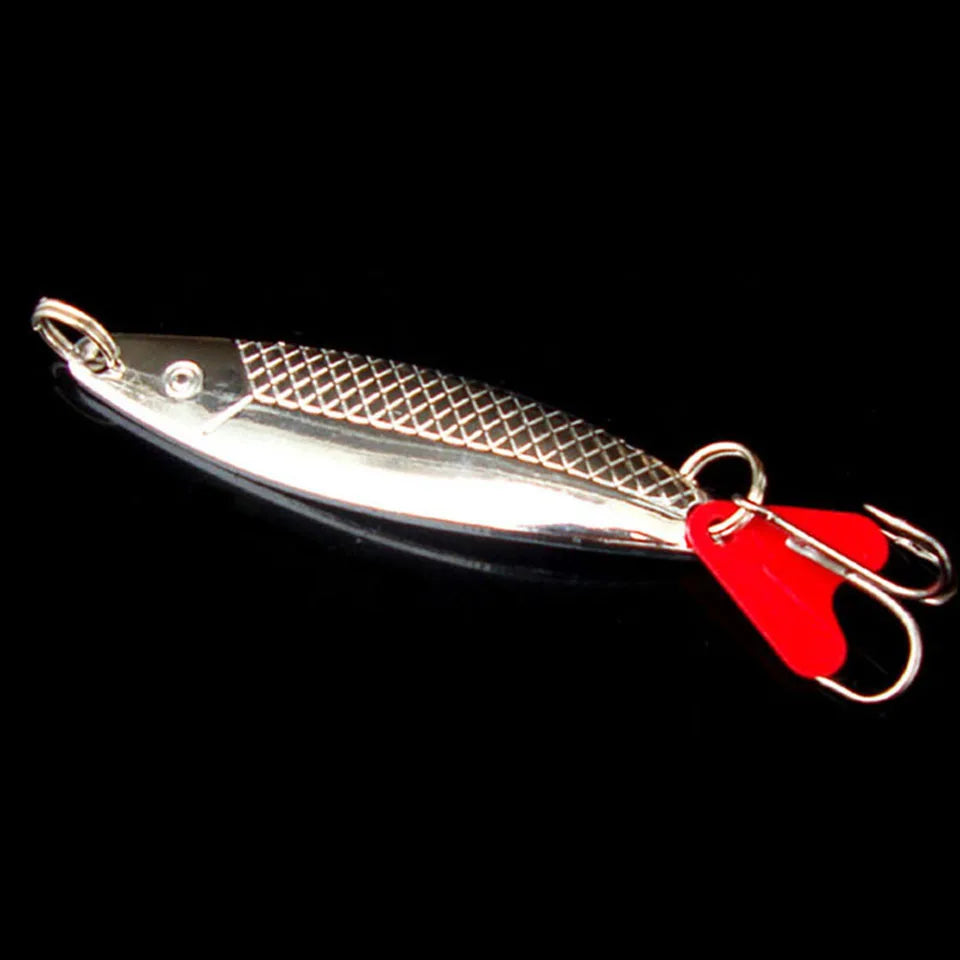 Metal Spinner Spoon Lure 6cm 10g — Sequin Hard Bait with Treble Hook (2pcs)