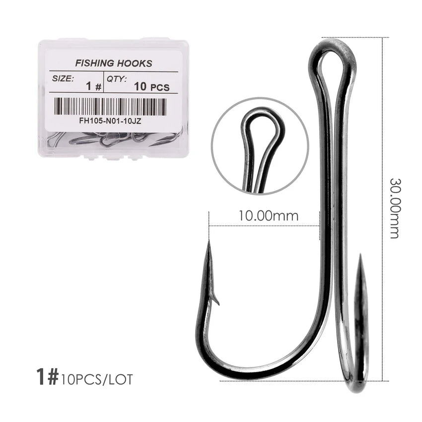 Weedless Double Frog Hook 10pcs — Bass & Pike Soft Lure Hook