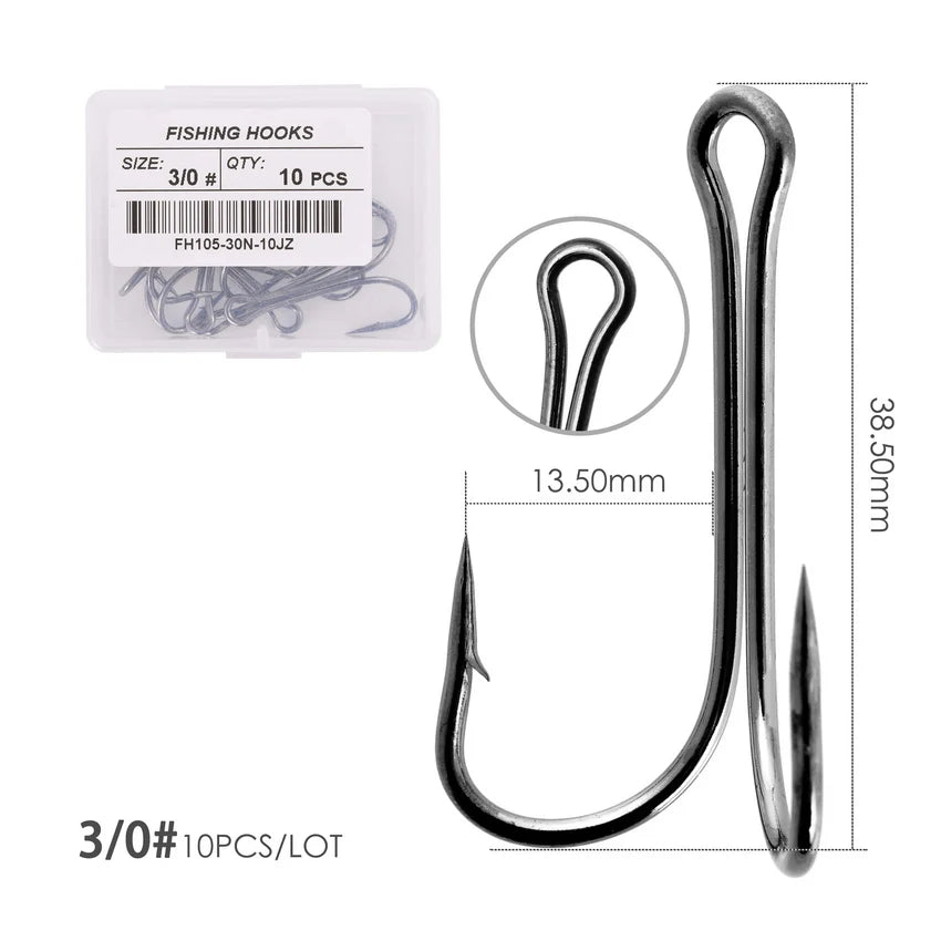 Weedless Double Frog Hook 10pcs — Bass & Pike Soft Lure Hook