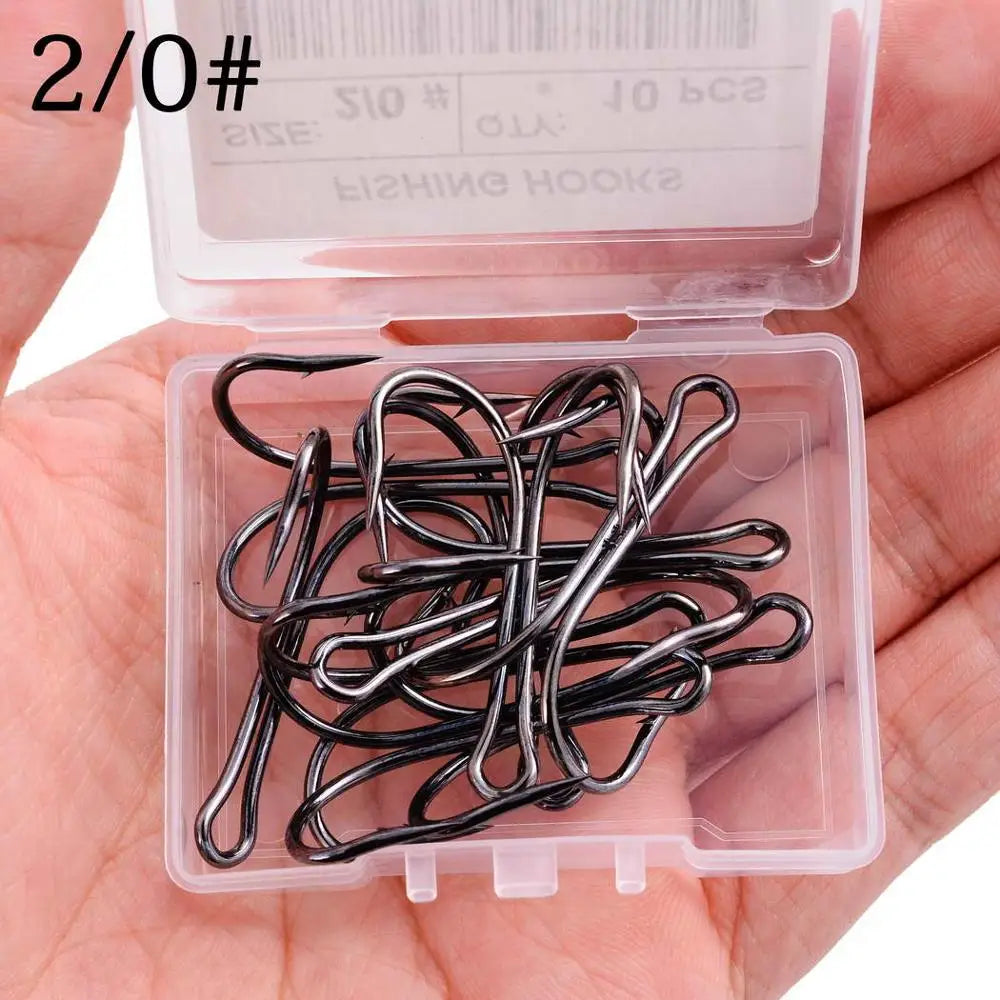 Weedless Double Frog Hook 10pcs — Bass & Pike Soft Lure Hook