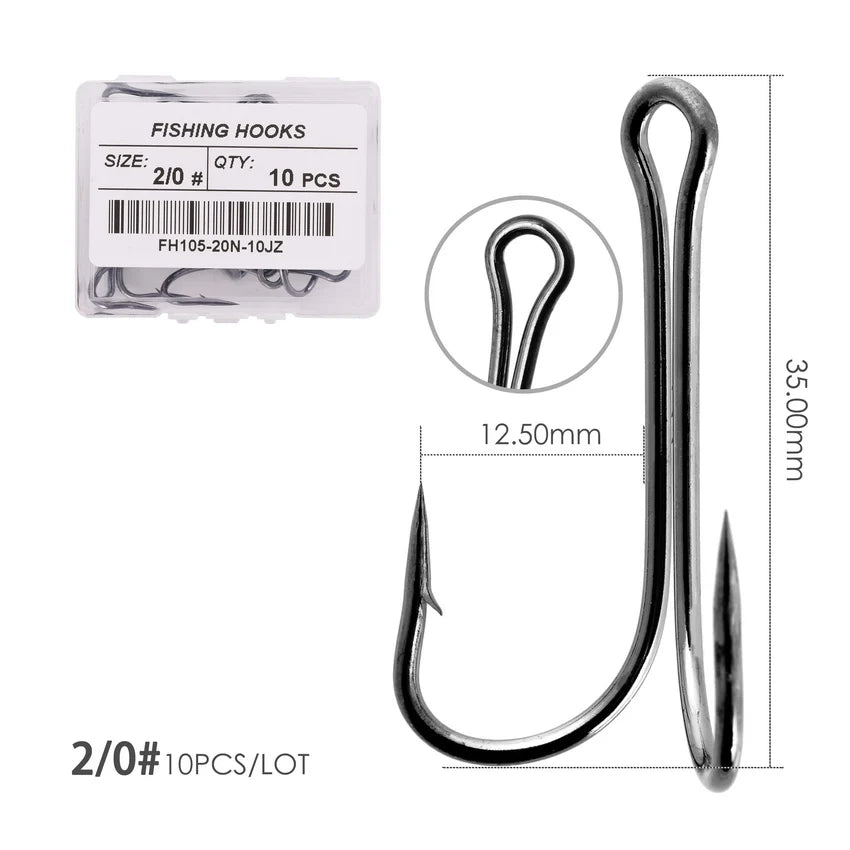 Weedless Double Frog Hook 10pcs — Bass & Pike Soft Lure Hook