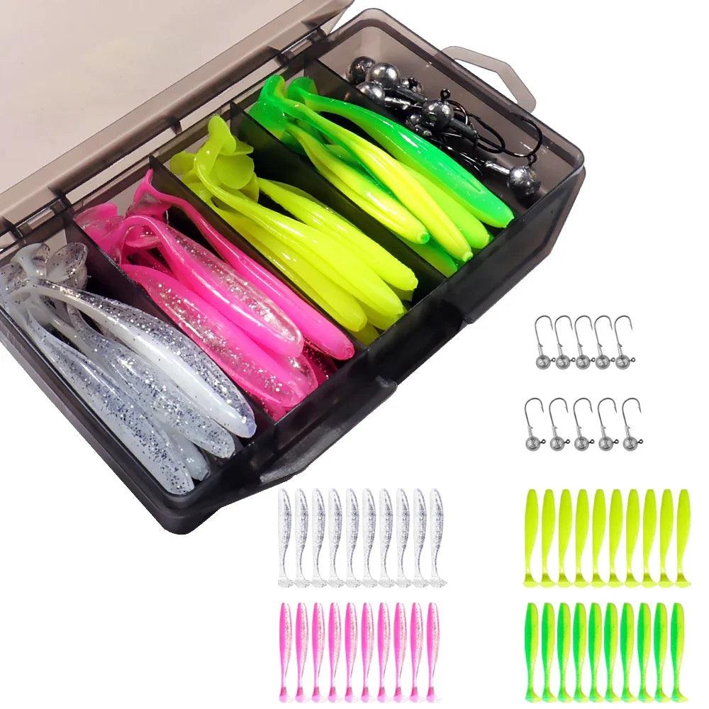 Metal Jig Bait 50pcs — 5.5/7/10cm Soft Lure Jigging Head Box Set
