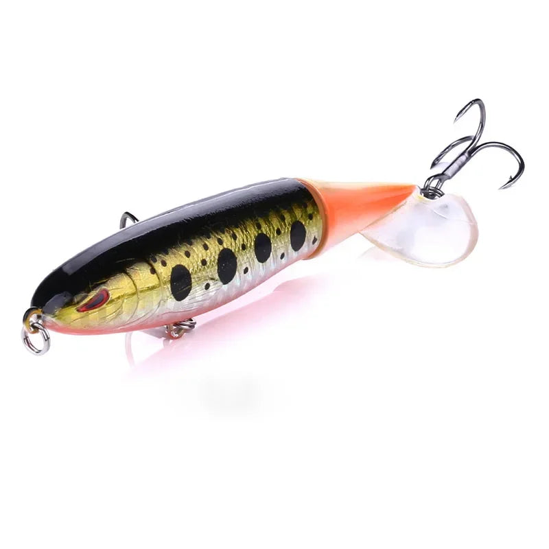 Topwater Pencil Popper Lure 10–14cm — Rotating Tail Hard Bait