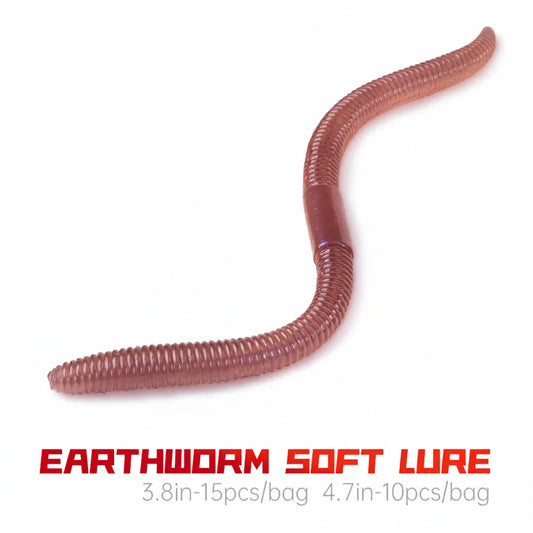 Earthworm Soft Lure 15pcs — 96mm/120mm Flatfish & Bass Bait