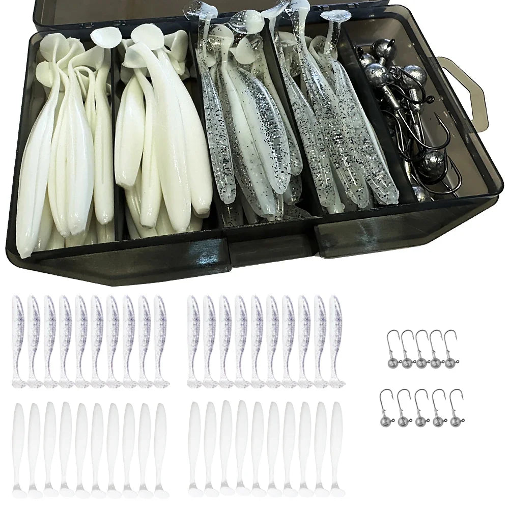 Metal Jig Bait 50pcs — 5.5/7/10cm Soft Lure Jigging Head Box Set