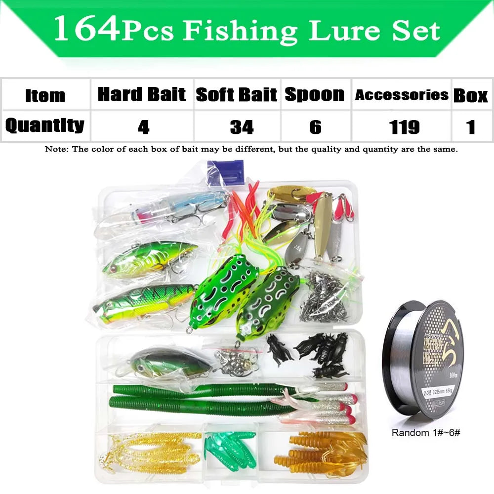 320-Piece Fishing Lure Kit — Hard & Soft Baits, Jigs, Spoons & Tackle Box