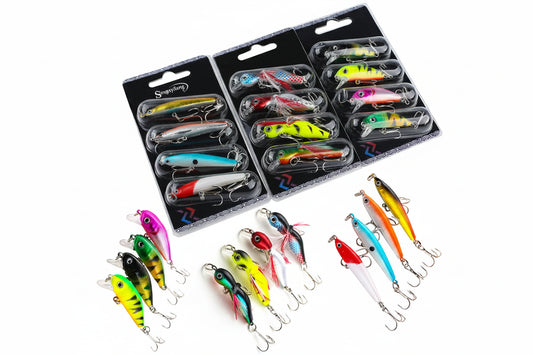 Sougayilang Wobbler Lure Set 4pcs — Anti-Corrosion Bass & Carp Hard Baits