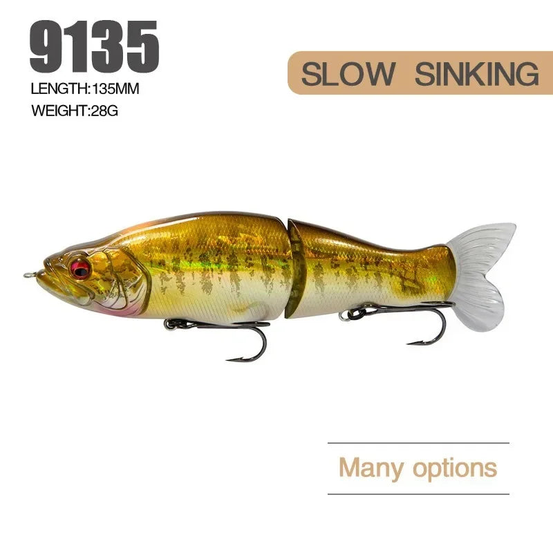 135mm Multi-Joint Slow-Sinking Swimbait — Bass & Pike Fishing Lure
