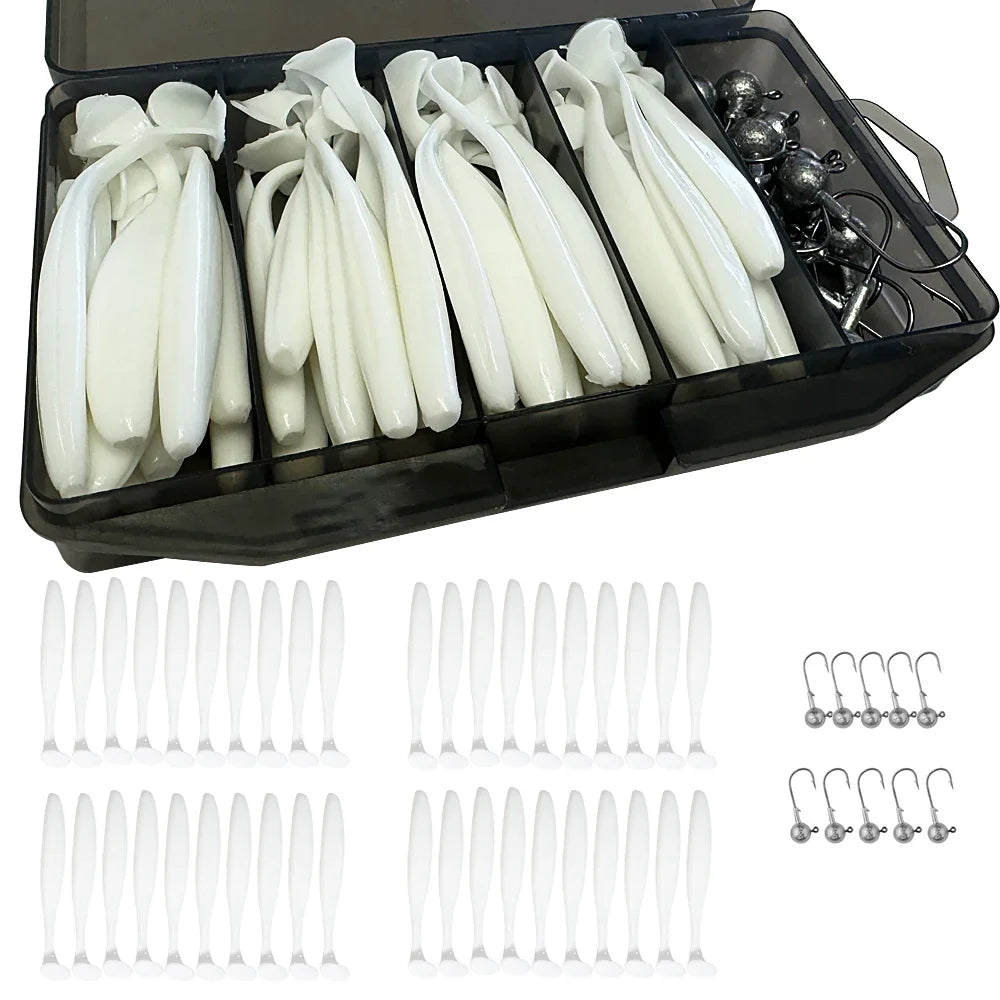 Metal Jig Bait 50pcs — 5.5/7/10cm Soft Lure Jigging Head Box Set