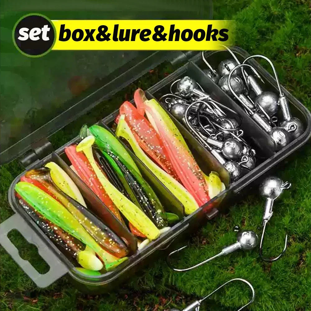 Metal Jig Bait 50pcs — 5.5/7/10cm Soft Lure Jigging Head Box Set