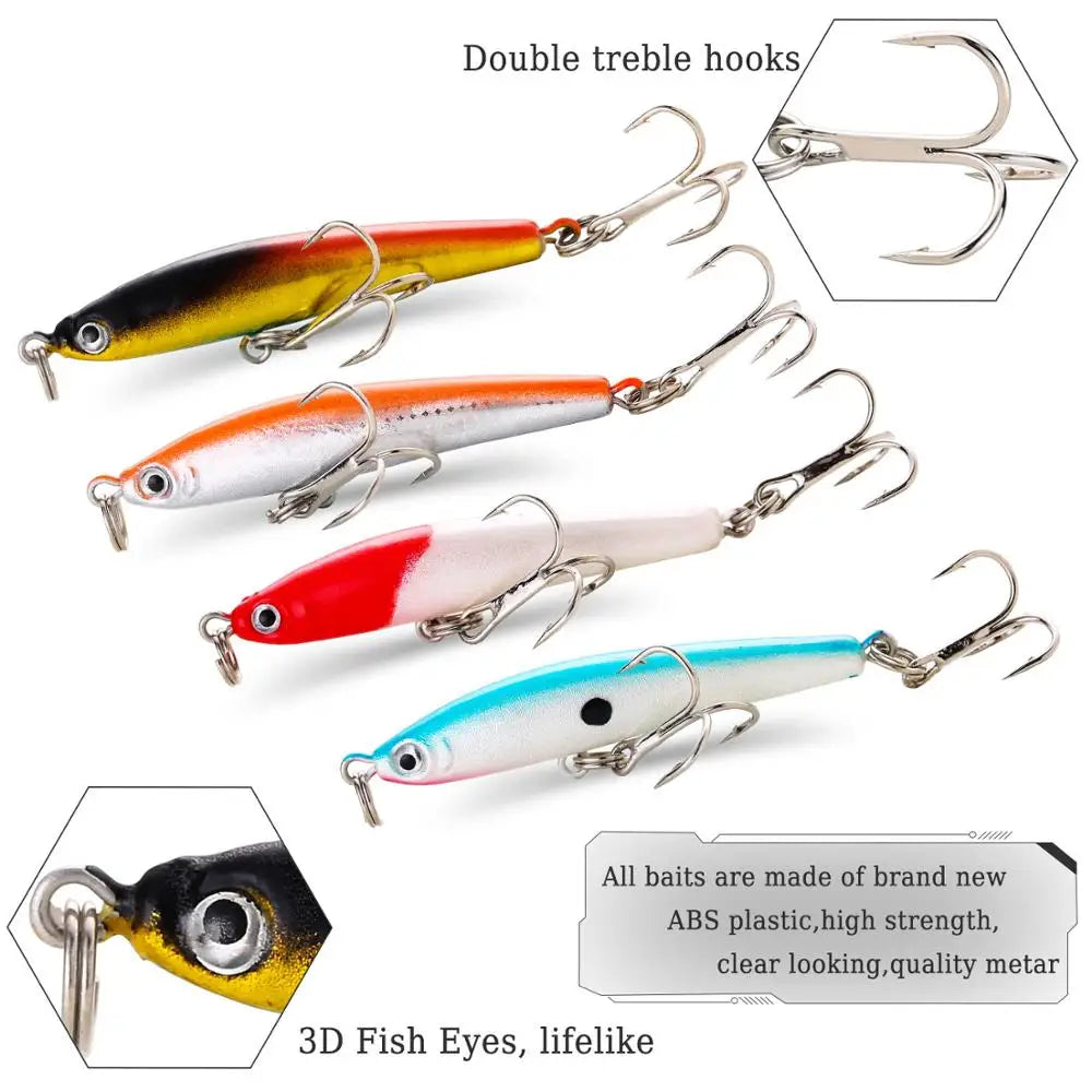 Sougayilang Sea & Carp Wobbler Set 4pcs — Hard Bait Fishing Lures