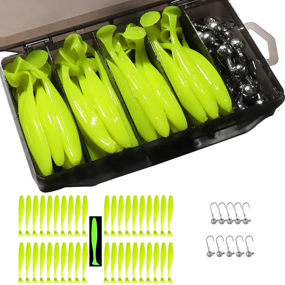 Metal Jig Bait 50pcs — 5.5/7/10cm Soft Lure Jigging Head Box Set