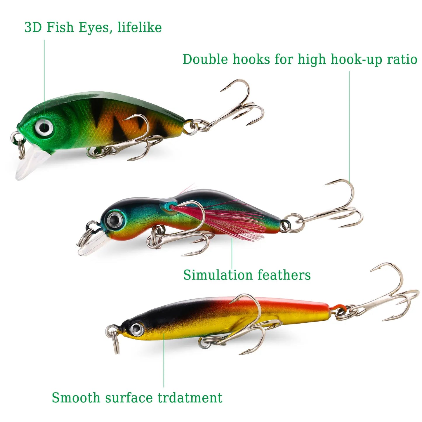 Sougayilang Sea & Carp Wobbler Set 4pcs — Hard Bait Fishing Lures