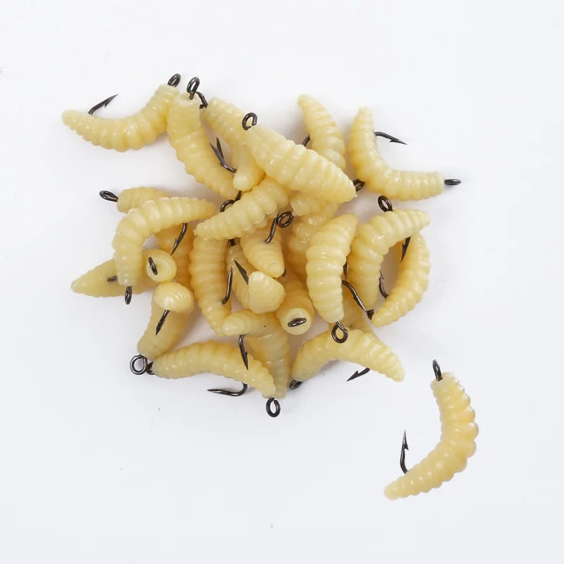 Rubber Maggot Bait Set — Versatile Soft Lures for Bass, Trout & Crappie