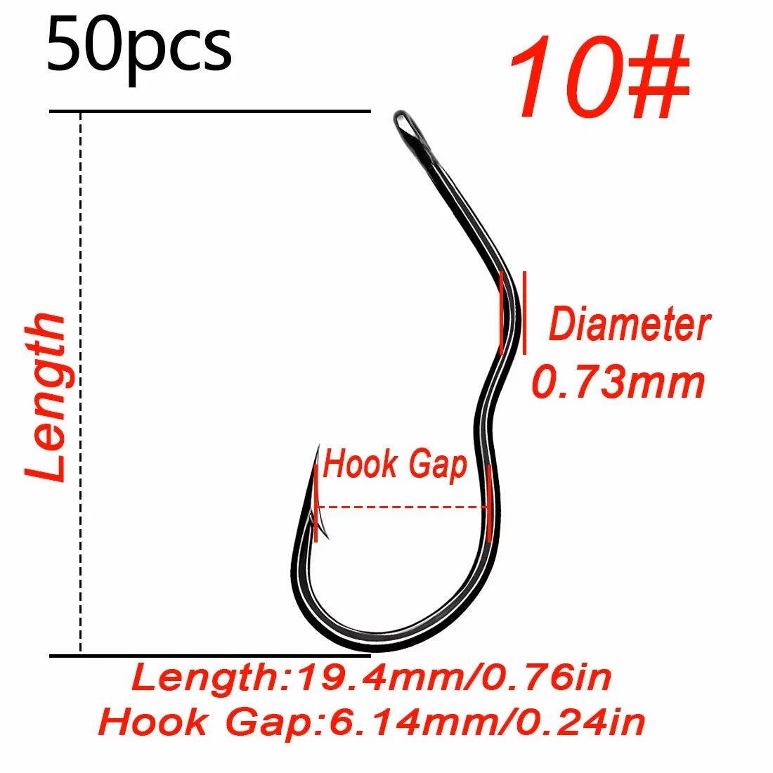 Auto Flip Fishing Hook 50pcs — High Carbon Steel Sharp Barbed Hooks
