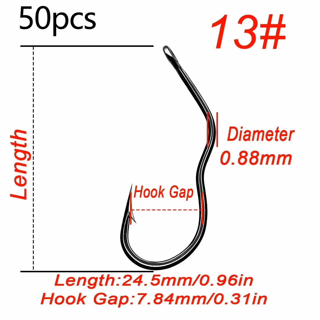 Auto Flip Fishing Hook 50pcs — High Carbon Steel Sharp Barbed Hooks