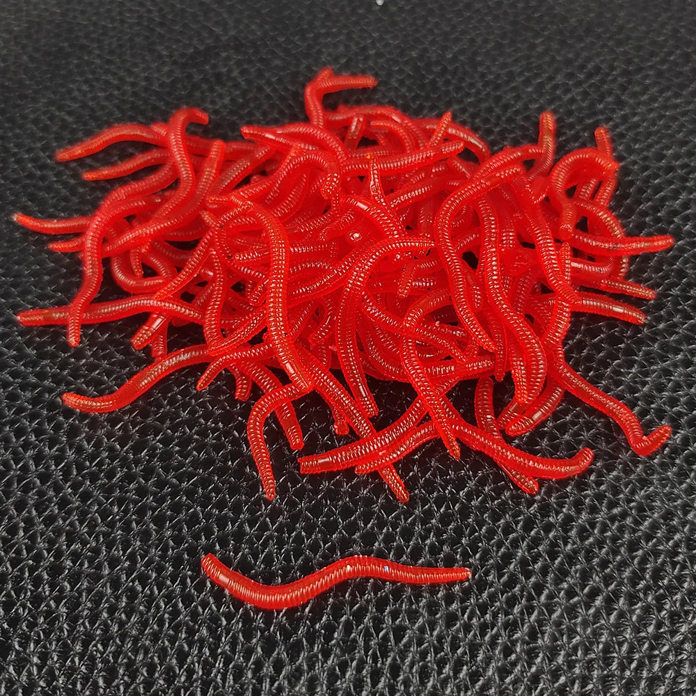 Red Bloodworm Soft Lure 20–100pcs — Bass & Bream Rubber Bait