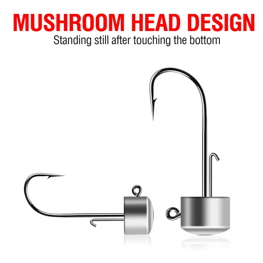 Ned Rig Jig Head 20pcs — 2.5/5/7/14g Mushroom Head for Soft Lures