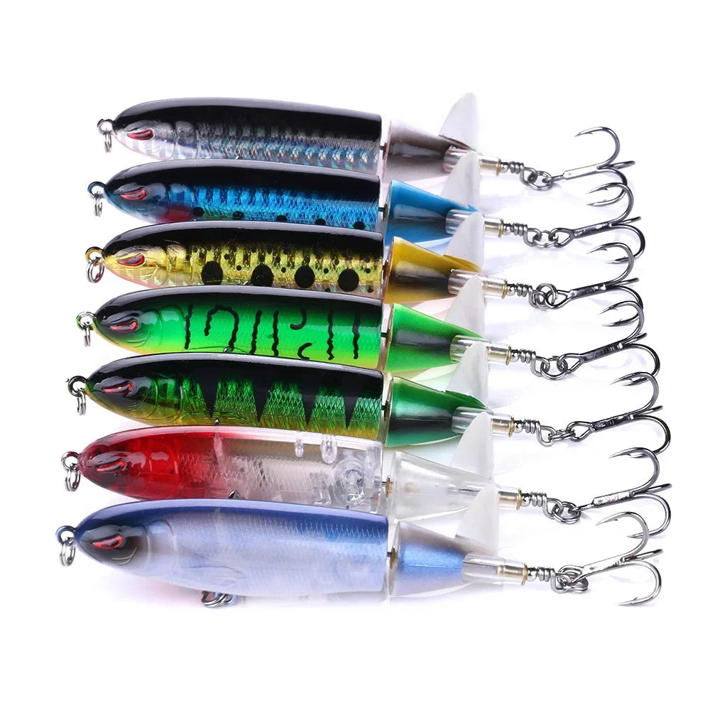Topwater Pencil Popper Lure 10–14cm — Rotating Tail Hard Bait