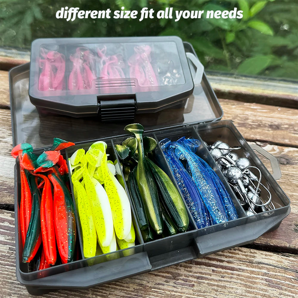 Metal Jig Bait 50pcs — 5.5/7/10cm Soft Lure Jigging Head Box Set