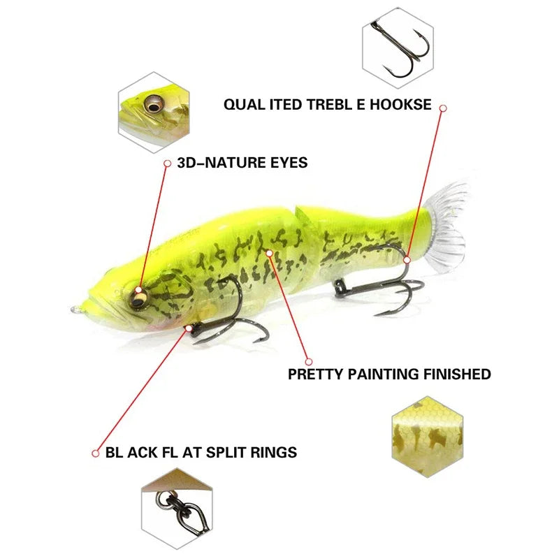 135mm Multi-Joint Slow-Sinking Swimbait — Bass & Pike Fishing Lure