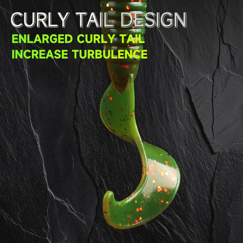 Angry Spin Silicone Worm — 25/35/45mm Grub Lure for Bass & Perch