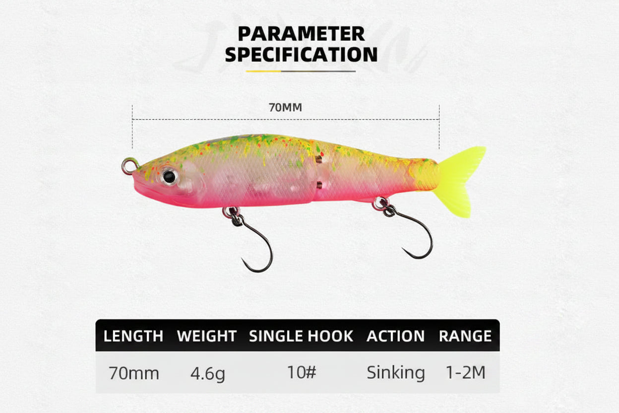 BLUX Jack Claw Jointed Swimbait — Sinking Minnow Fishing Lure