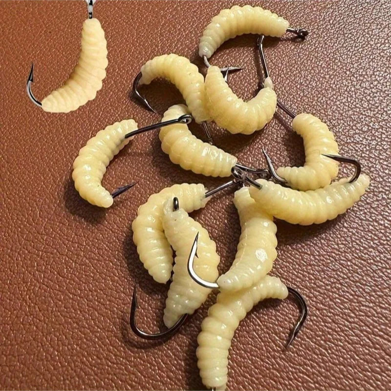Rubber Maggot Bait Set — Versatile Soft Lures for Bass, Trout & Crappie