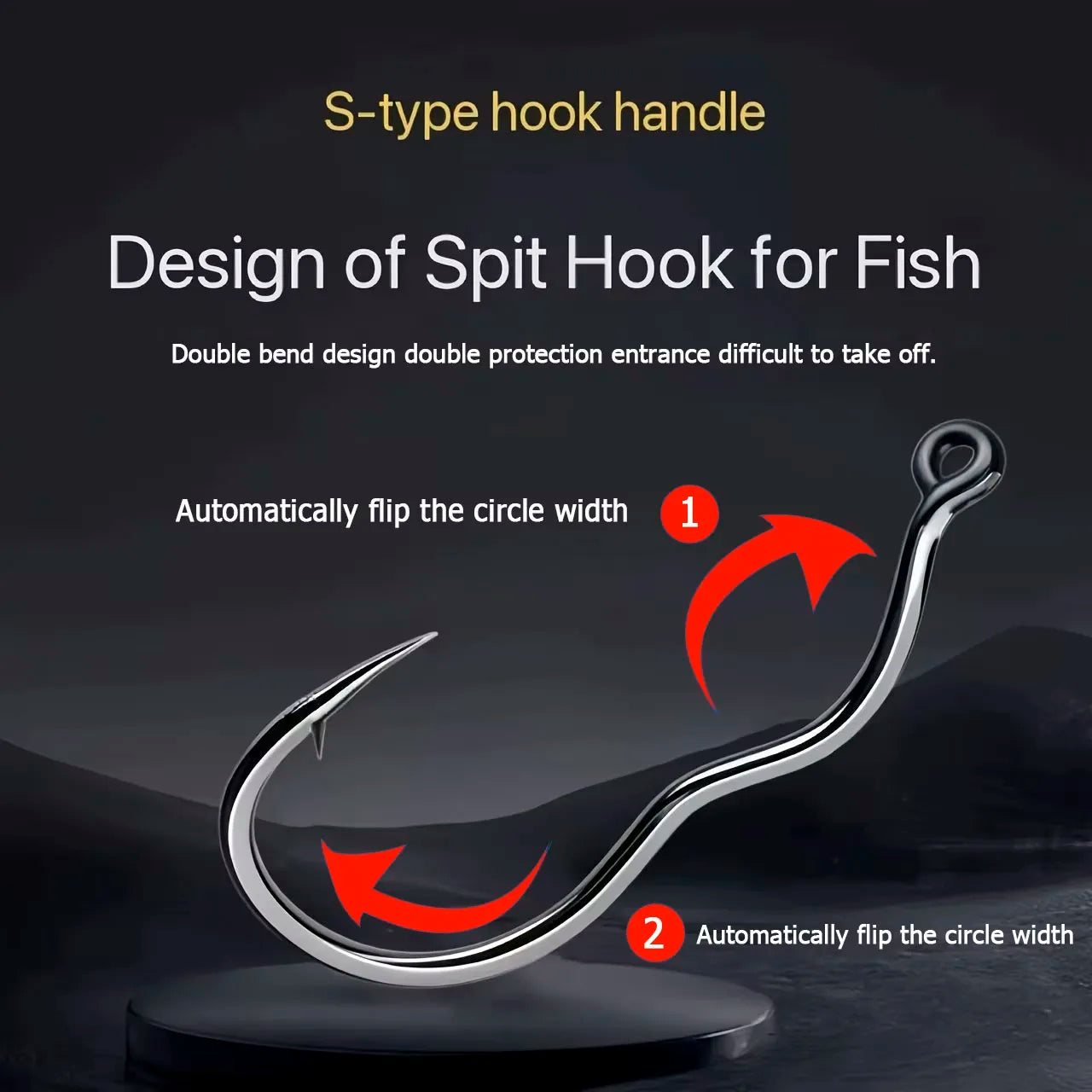 Auto Flip Fishing Hook 50pcs — High Carbon Steel Sharp Barbed Hooks