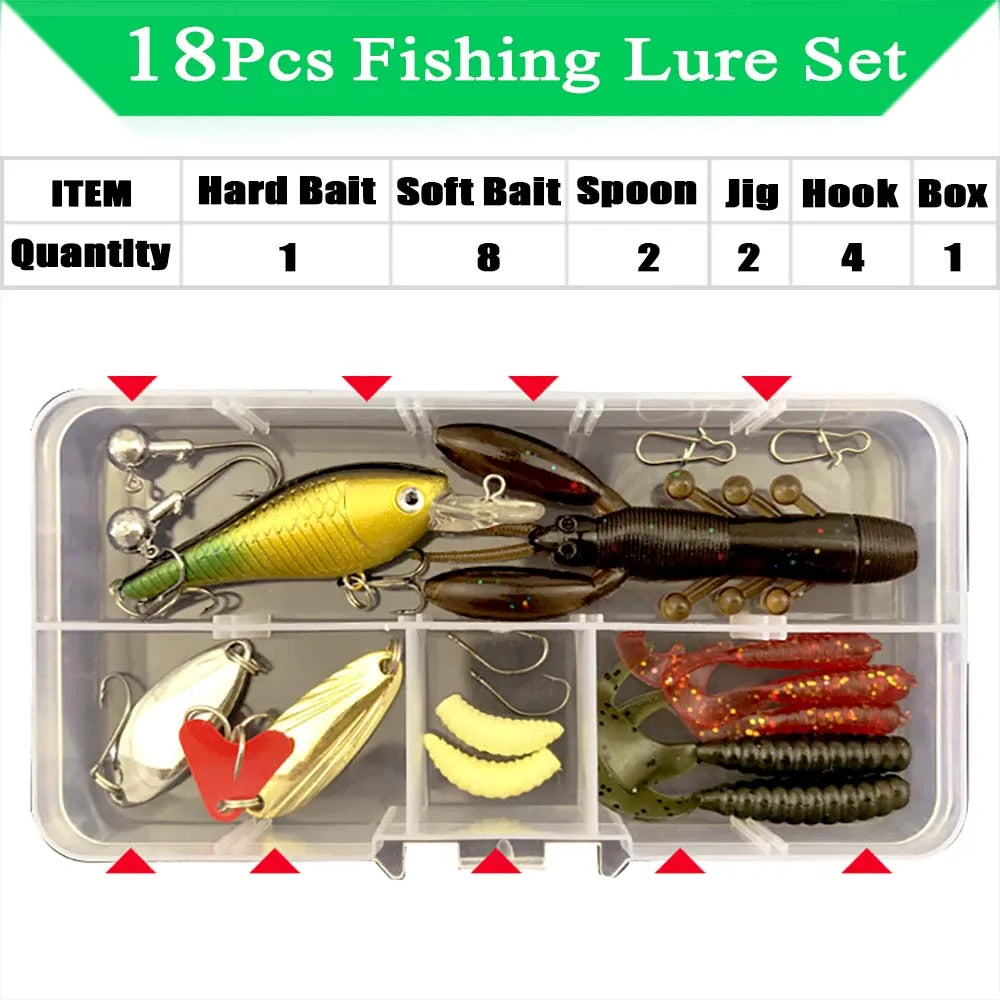 320-Piece Fishing Lure Kit — Hard & Soft Baits, Jigs, Spoons & Tackle Box