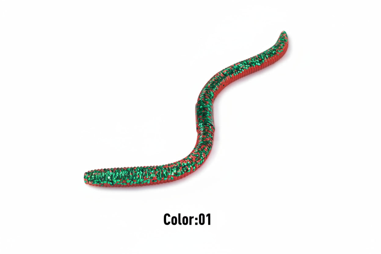 Earthworm Soft Lure 15pcs — 96mm/120mm Flatfish & Bass Bait