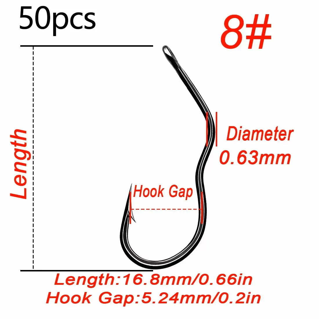 Auto Flip Fishing Hook 50pcs — High Carbon Steel Sharp Barbed Hooks