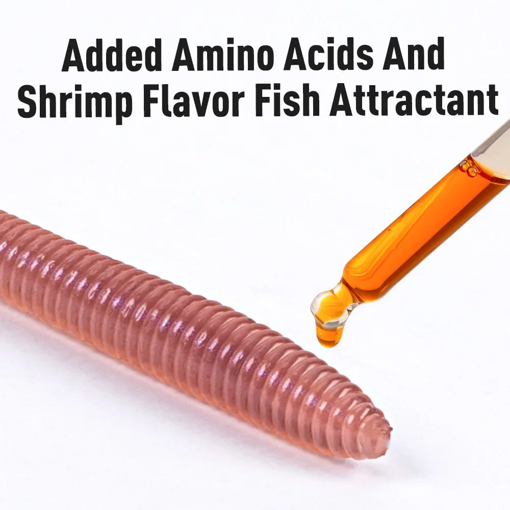 Earthworm Soft Lure 15pcs — 96mm/120mm Flatfish & Bass Bait