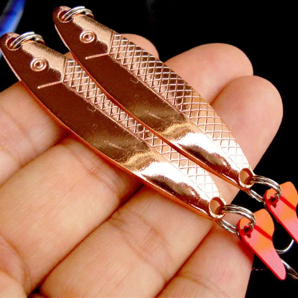 Metal Spinner Spoon Lure 6cm 10g — Sequin Hard Bait with Treble Hook (2pcs)