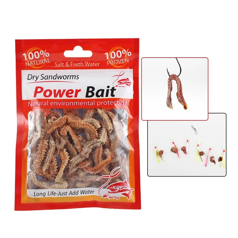 Dry Sandworm Lure — Natural Carp & Sea Fishing Bait