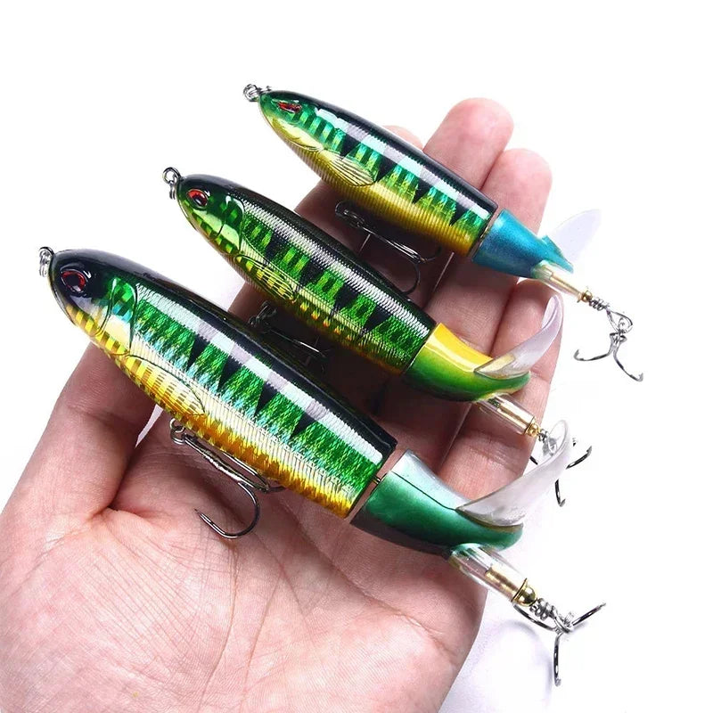 Topwater Popper Lure Set 11cm 14g — Rotating Wobbler Hard Bait 5 or 10pcs