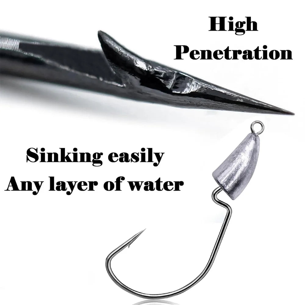 Metal Jig Head 10pcs — 3.5/5/7/10/20g for Soft Lure Texas Rig