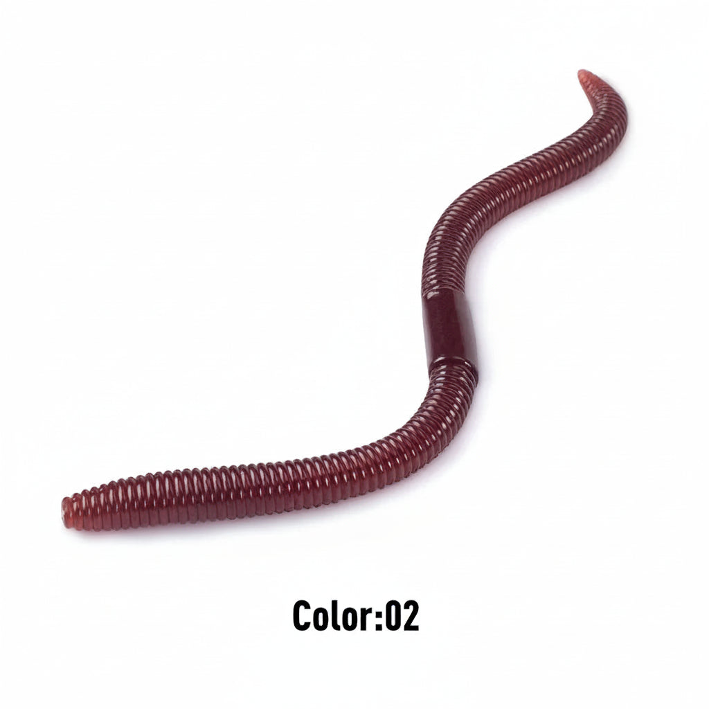 Earthworm Soft Lure 15pcs — 96mm/120mm Flatfish & Bass Bait