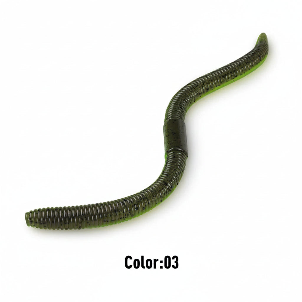 Earthworm Soft Lure 15pcs — 96mm/120mm Flatfish & Bass Bait