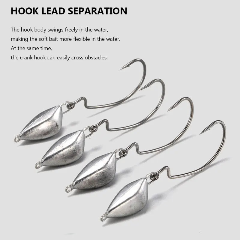 Bullet Jig Head 5pcs — 5/7/10g with Swivel Sinker for Soft Lures