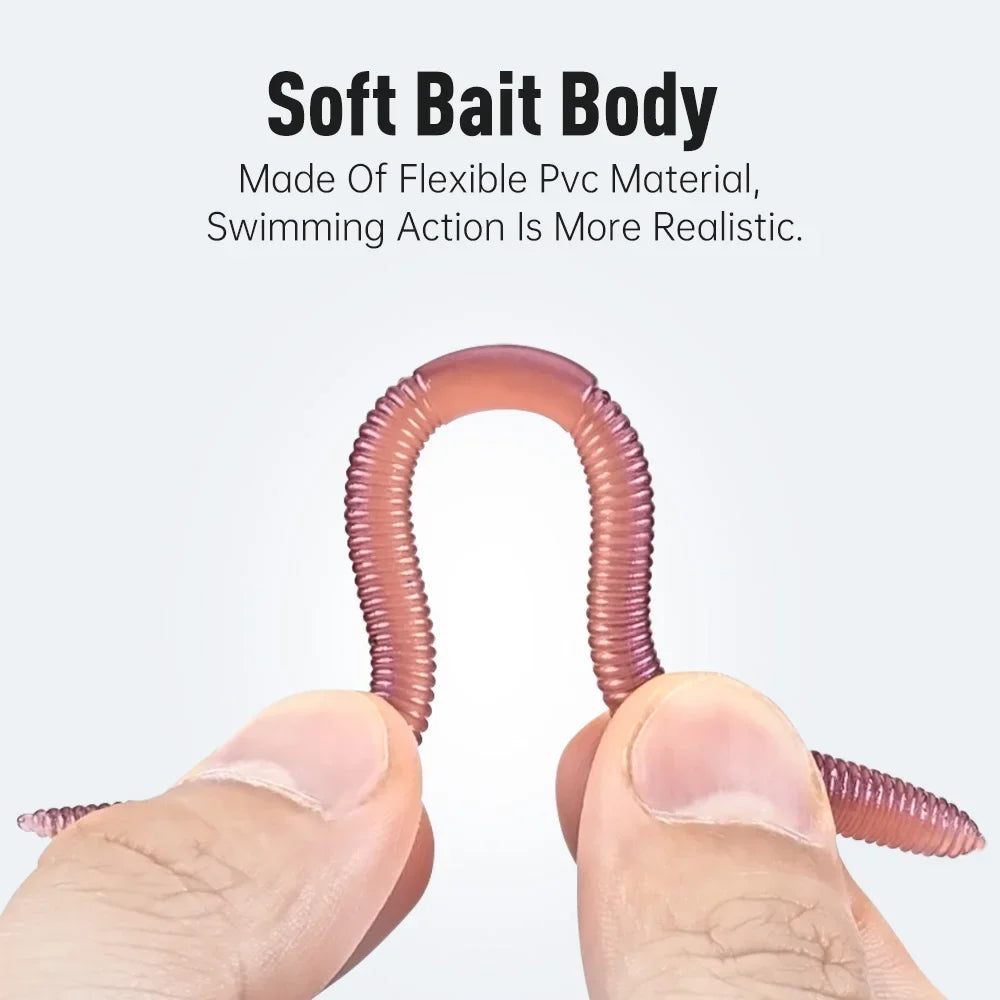 Earthworm Soft Lure 15pcs — 96mm/120mm Flatfish & Bass Bait
