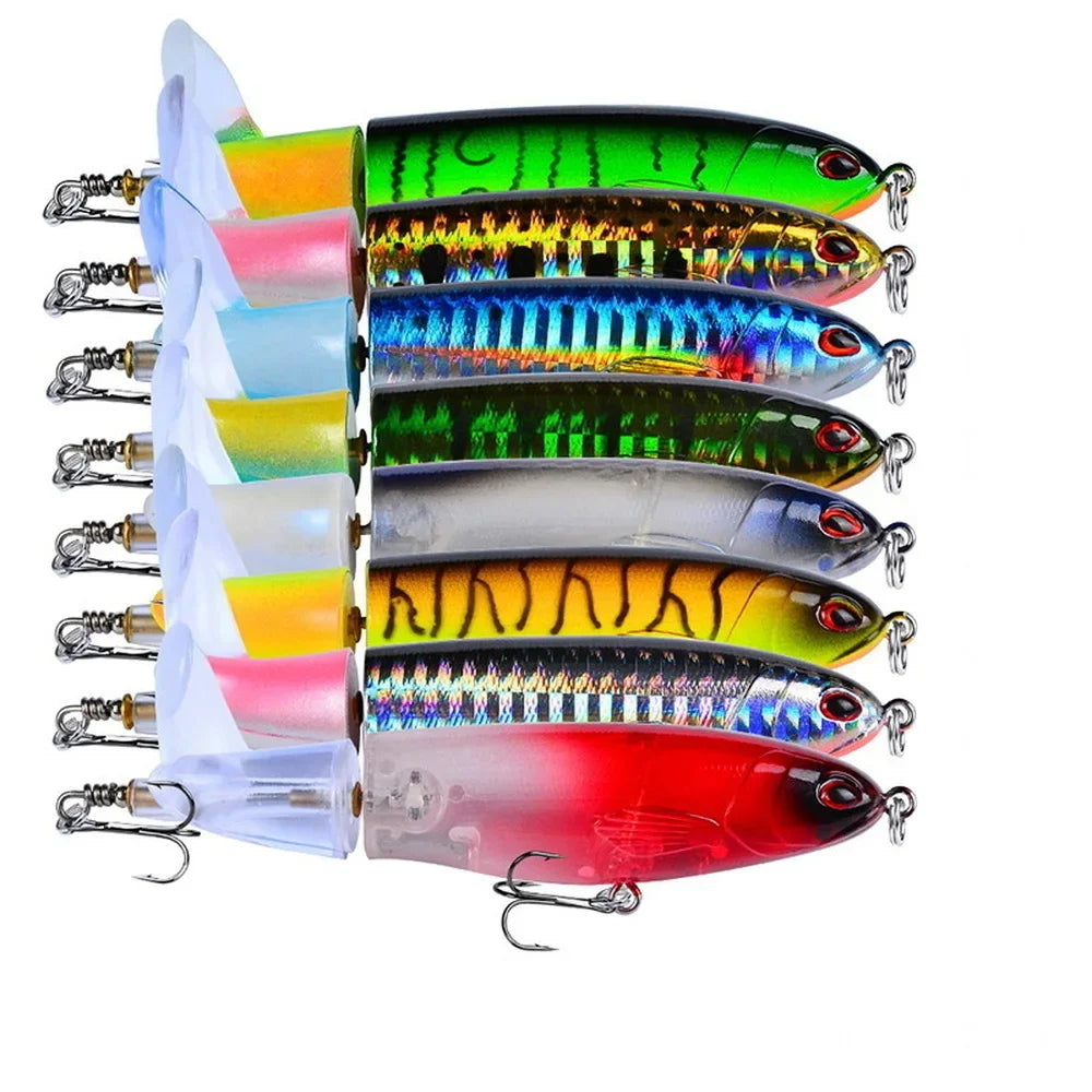 Topwater Pencil Popper Lure 10–14cm — Rotating Tail Hard Bait