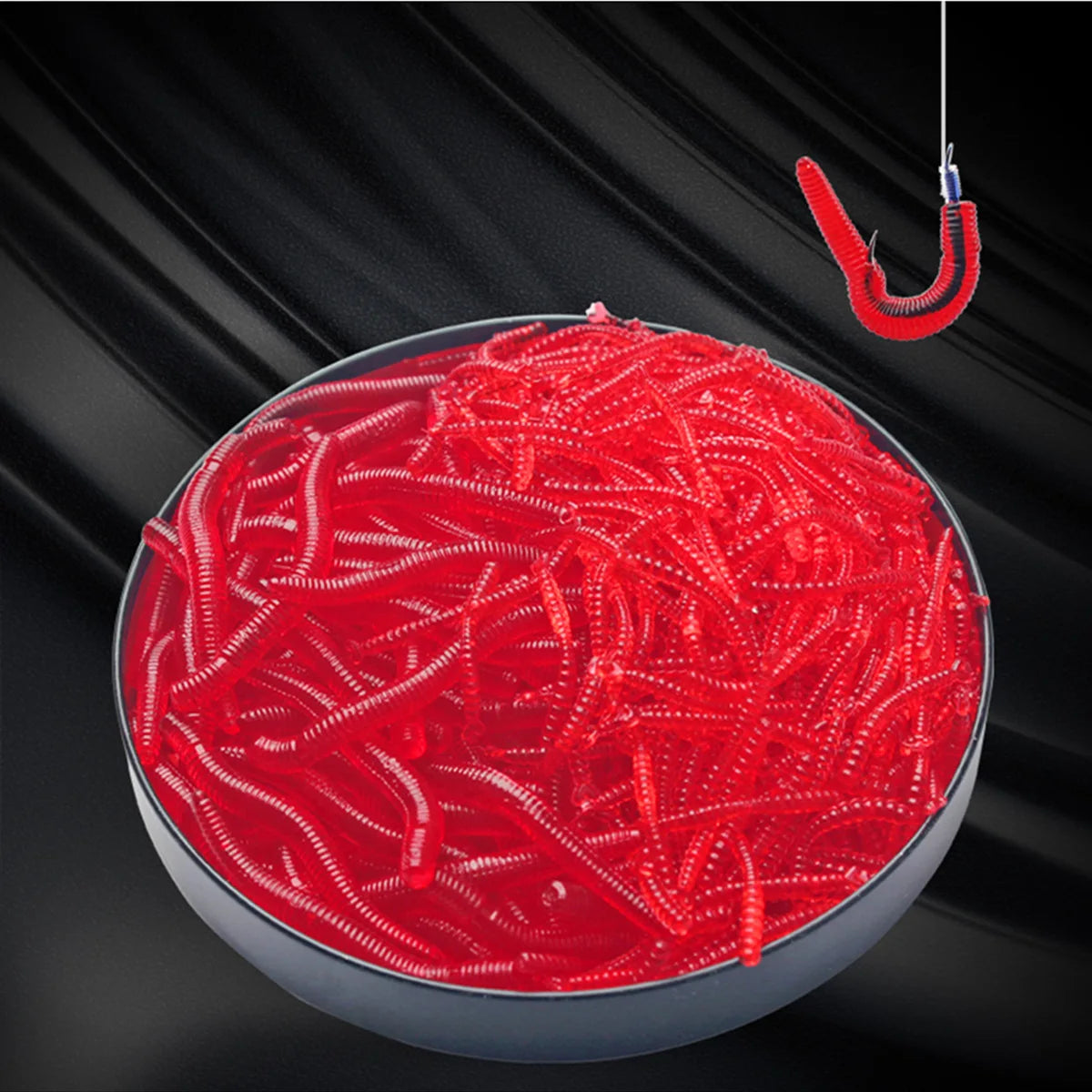 Red Bloodworm Soft Lure 20–100pcs — Bass & Bream Rubber Bait